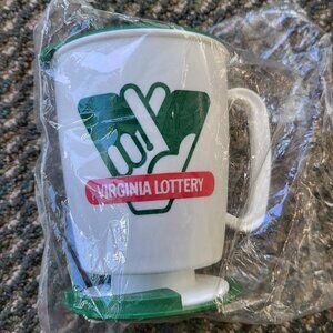 Vintage 90s Virginia Lottery Cup Mug Detachable Lawnmower Tractor Recreation T7